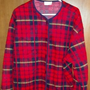 Red Blue Yellow Button Up Sweater